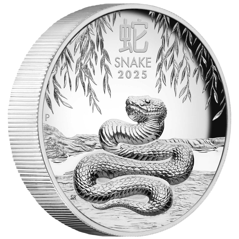 2025 Australian Lunar Series Year of the Snake 1oz Silver Proof HR Coin