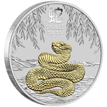 2025 Australian Lunar Series Year of the Snake 1oz Silver Gilded Coin