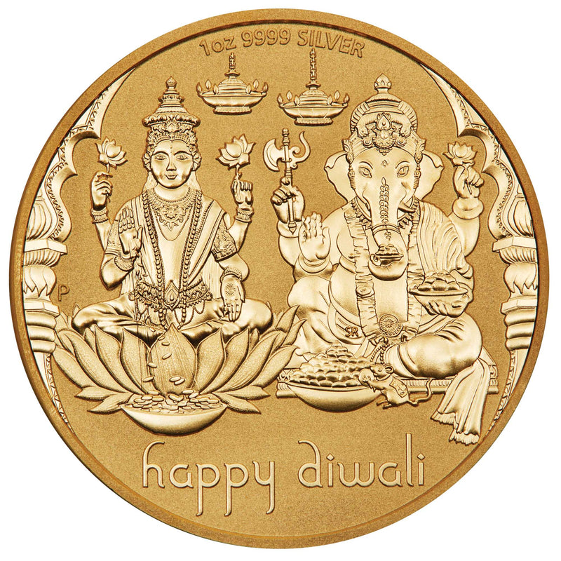 2023 Happy Diwali 1oz Silver Gilded Medallion