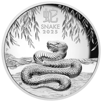 2025 Australian Lunar Series Year of the Snake 1oz Silver Proof HR Coin
