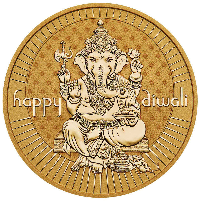 2024 Happy Diwali 1oz Silver Gilded Medallion