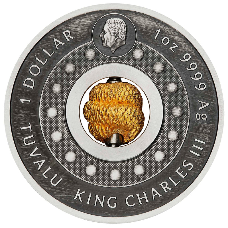 2025 Year of the Snake Rotating Charm 1oz Silver Antiqued Coin