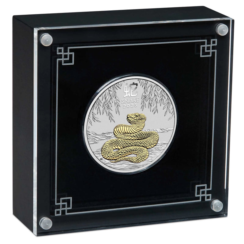 2025 Australian Lunar Series Year of the Snake 1oz Silver Gilded Coin