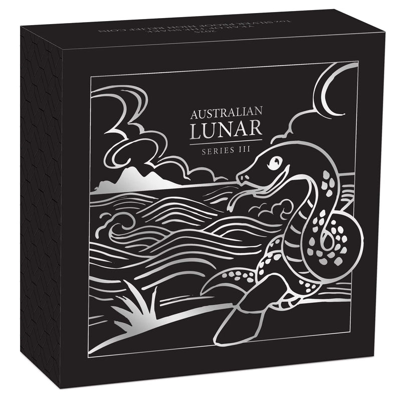 2025 Australian Lunar Series Year of the Snake 1oz Silver Proof HR Coin