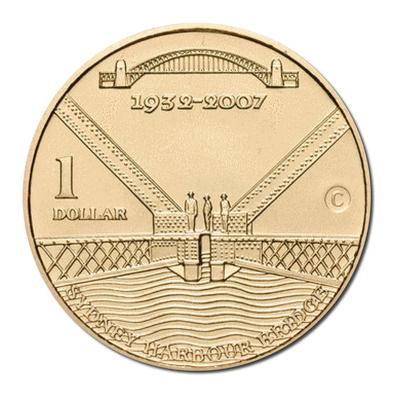 2007 $1 75th Anniversary of the Harbour Bridge C Mint Mark Uncirculated Coin