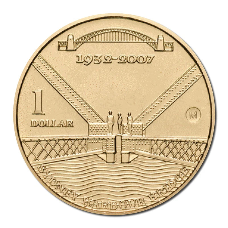 2007 $1 75th Anniversary of the Harbour Bridge M Mint Mark Uncirculated Coin