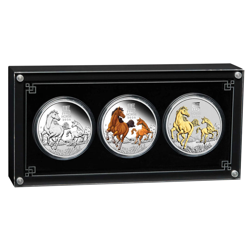 2026 Year of the Horse Lunar Series III Trio Silver Proof Coin Set