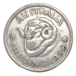 1950 Australian Silver One Shilling Coin