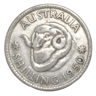 1950 Australian Silver One Shilling Coin