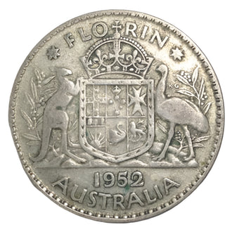 1952 Australian Silver One Florin Coin