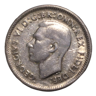 1952 Australian Silver 6-Pence Coin