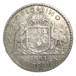 1953 Australian Silver One Florin Coin