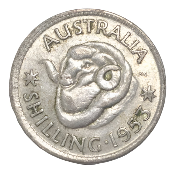 1953 Australian Silver One Shilling Coin