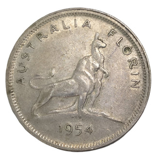 1954 Australia Commemorative Silver Florin - Royal Visit