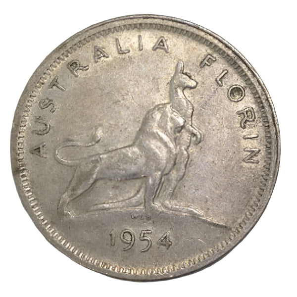 1954 Australia Commemorative Silver Florin - Royal Visit