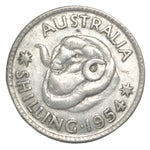1954 Australian Silver One Shilling Coin