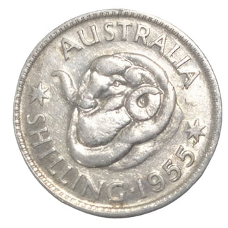 1955 Australian Silver One Shilling Coin