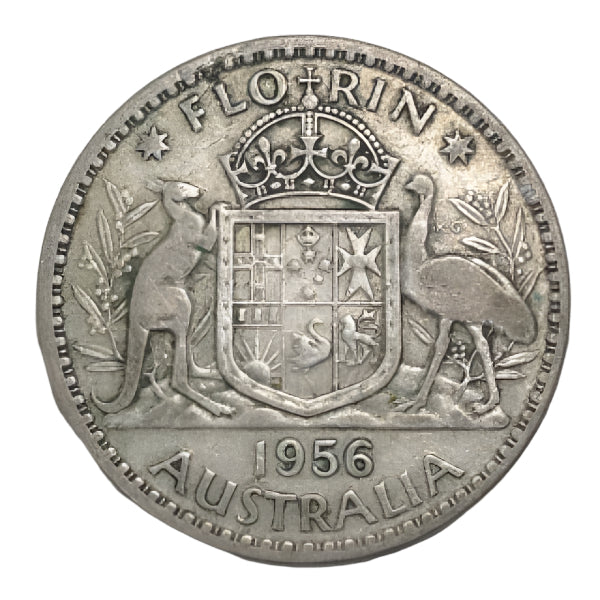 1956 Australian Silver One Florin Coin