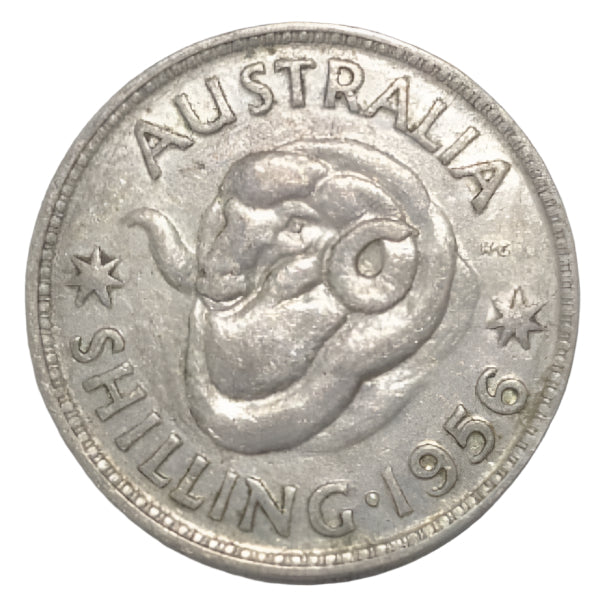 1956 Australian Silver One Shilling Coin