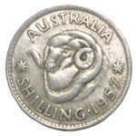 1957 Australian Silver One Shilling Coin