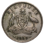 1959 Australian Silver 6-Pence Coin