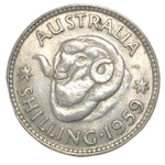 1959 Australian Silver One Shilling Coin