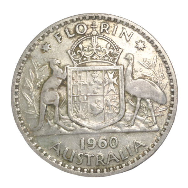 1960 Australian Silver One Florin Coin