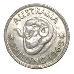1960 Australian Silver One Shilling Coin