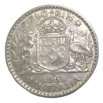 1961 Australian Silver One Florin Coin