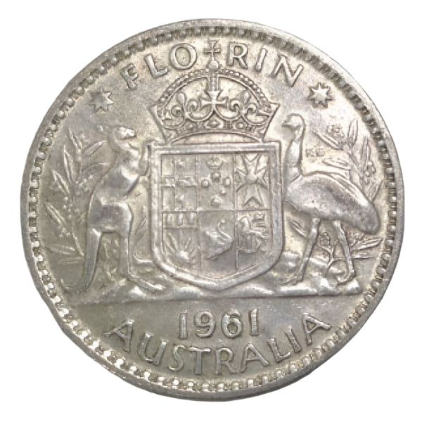 1961 Australian Silver One Florin Coin