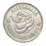 1961 Australian Silver One Shilling Coin