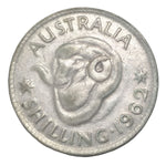 1962 Australian Silver One Shilling Coin