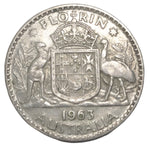 1963 Australian Silver One Florin Coin