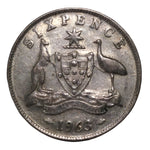 1963 Australian Silver 6-Pence Coin