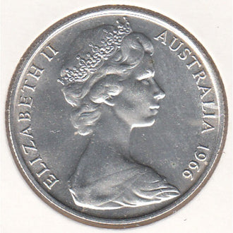 1966 Australian Round Silver 50c Coin