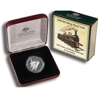 2004 Australian 150 years of Steam Railway 1oz Silver Proof Coin
