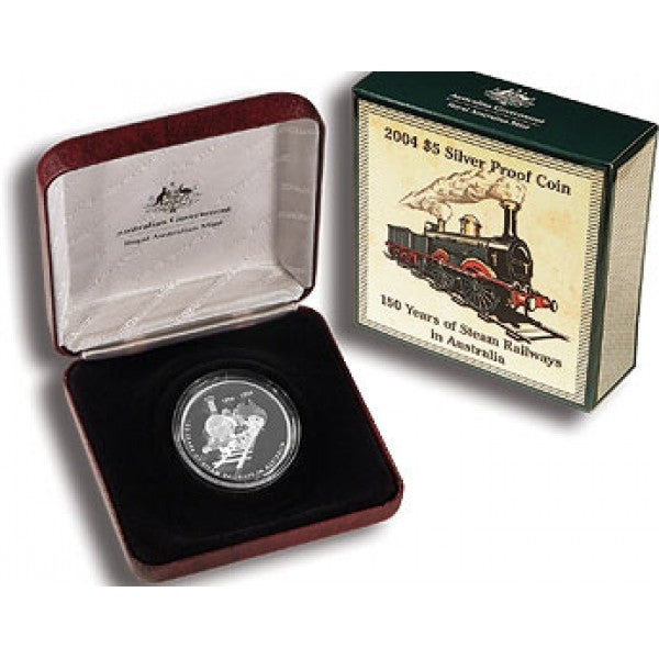 2004 Australian 150 years of Steam Railway 1oz Silver Proof Coin