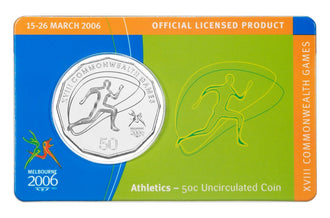2006 50c Melbourne Commonwealth Games Uncirculated Coin - Athletics