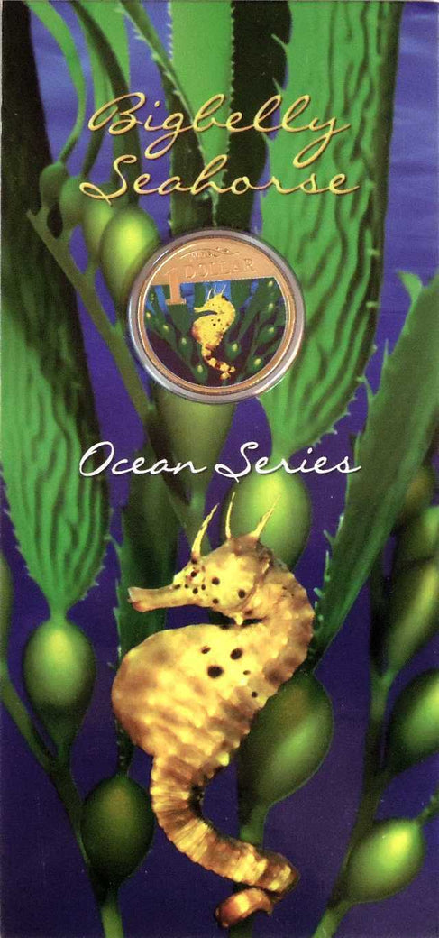 2007 $1 Australian Coloured Ocean Series Uncirculated Coin - Bigbelly Seahorse