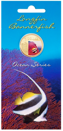 2007 $1 Australian Coloured Ocean Series Uncirculated Coin - Longfin Bannerfish