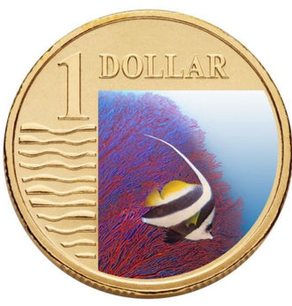 2007 $1 Australian Coloured Ocean Series Uncirculated Coin - Longfin Bannerfish
