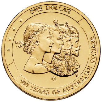 2010 $1 Australian Canberra ANDA Show Uncirculated C Counterstamp Coin