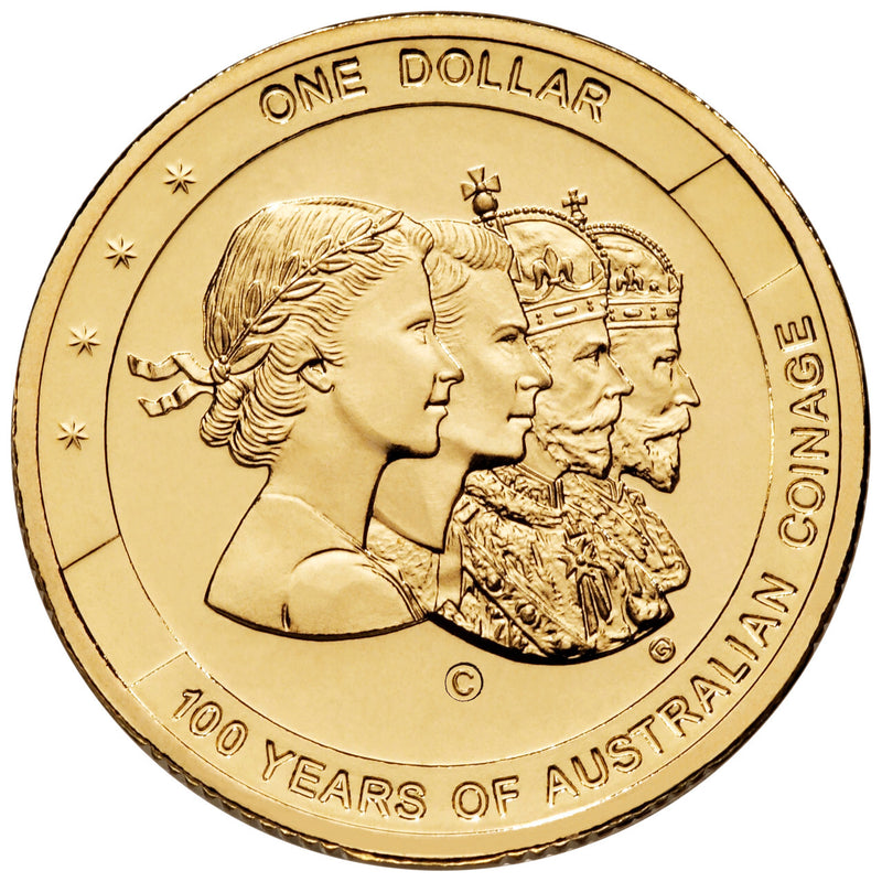2010 $1 Australian Canberra ANDA Show Uncirculated C Counterstamp Coin