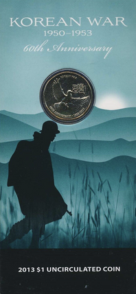 2013 $1 Australian 60th Anniversary of the Korean War Uncirculated Coin