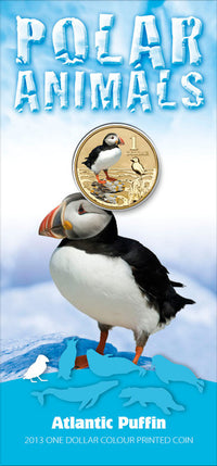 2013 $1 Australian Coloured Polar Animal Series Uncirculated Coin - Atlantic Puffin