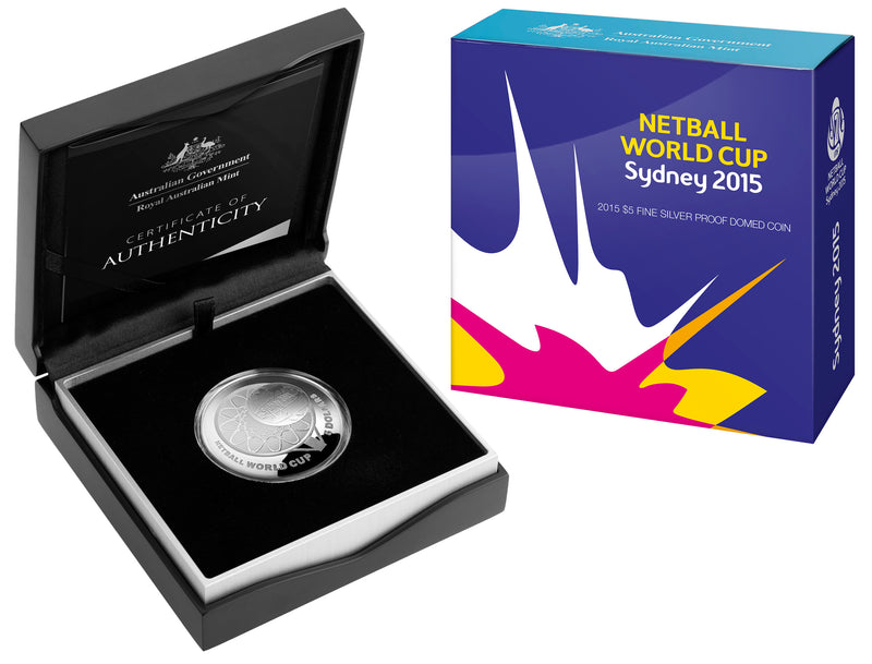 2015 $5 Netball World Cup Domed 1oz Silver Proof Coin