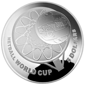 2015 $5 Netball World Cup Domed 1oz Silver Proof Coin
