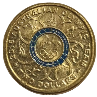 2016 $2 Rio Olympics Blue Coloured Circulated Coin