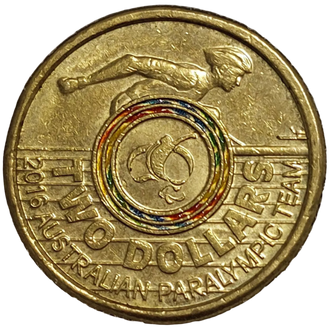 2016 $2 Rio Paralympics Coloured Circulated Coin