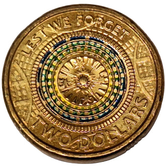 2017 $2 Lest We Forget Coloured Circulated Coin